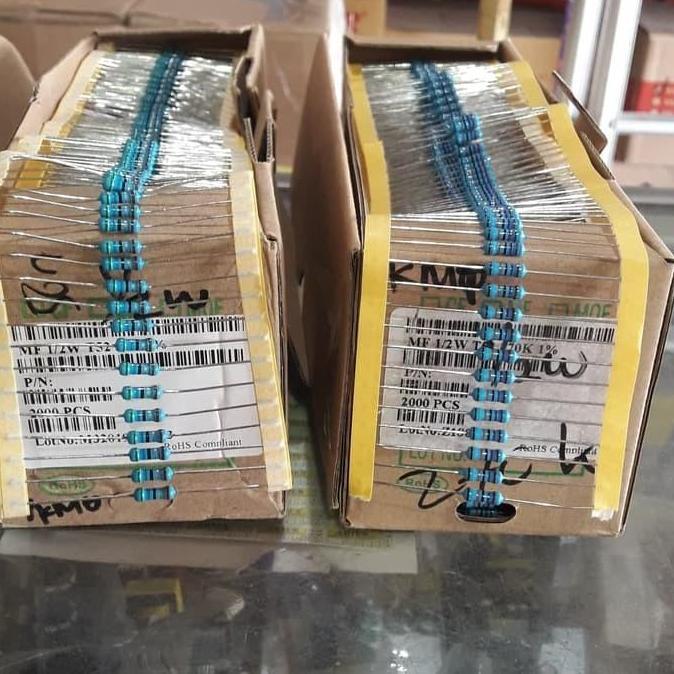 PAKET RESISTOR SETENGAH WATT 1% METAL FILM SEMUA NILAI ORIGINAL DAN TERPERCAYA