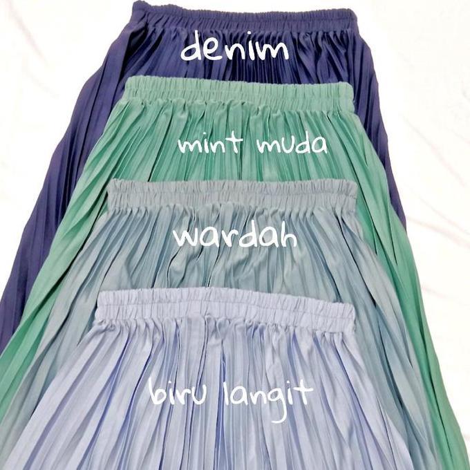 ROK PLISKET DEWASA PREMIUM Bawahan Wanita Tebal Maxi skirt full karet FASHION MUSLIM Hyget Super Mod