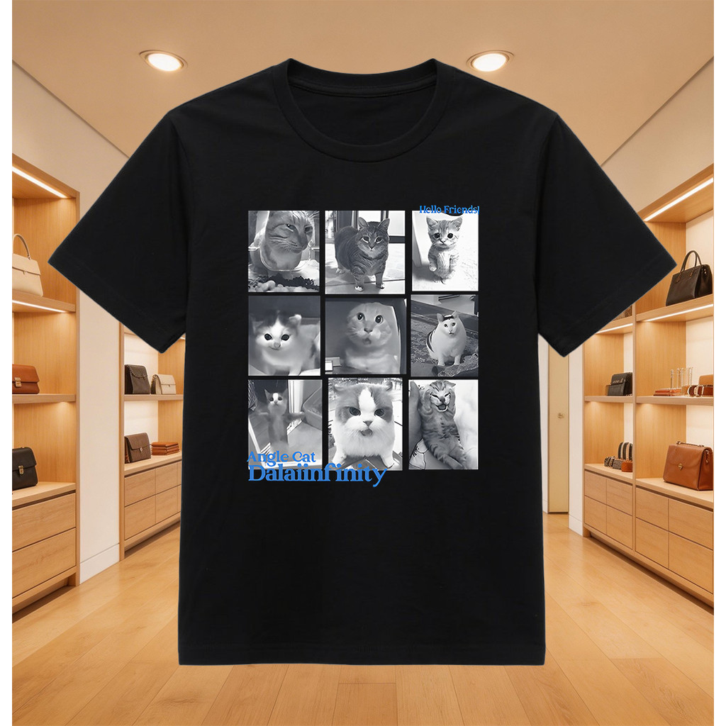 Kaos Distro Kompilasi Meme Kucing Viral - Kaos Polos Katun Combed 280gsm Lengan Pendek, Unisex S-5XL