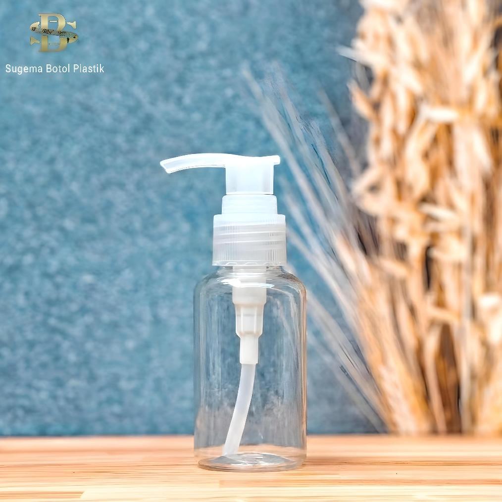 NEW Botol Pump 60ml Bening / Botol Plastik 60 Ml Pet Kecil Tutup Pump Lotion