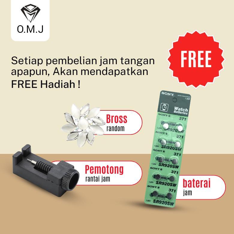 Best Sale Omj G037 Jam Tangan Serut Wanita Berlian Rose Gold Gelang Strap Dapat Disesuaikan Sendiri 