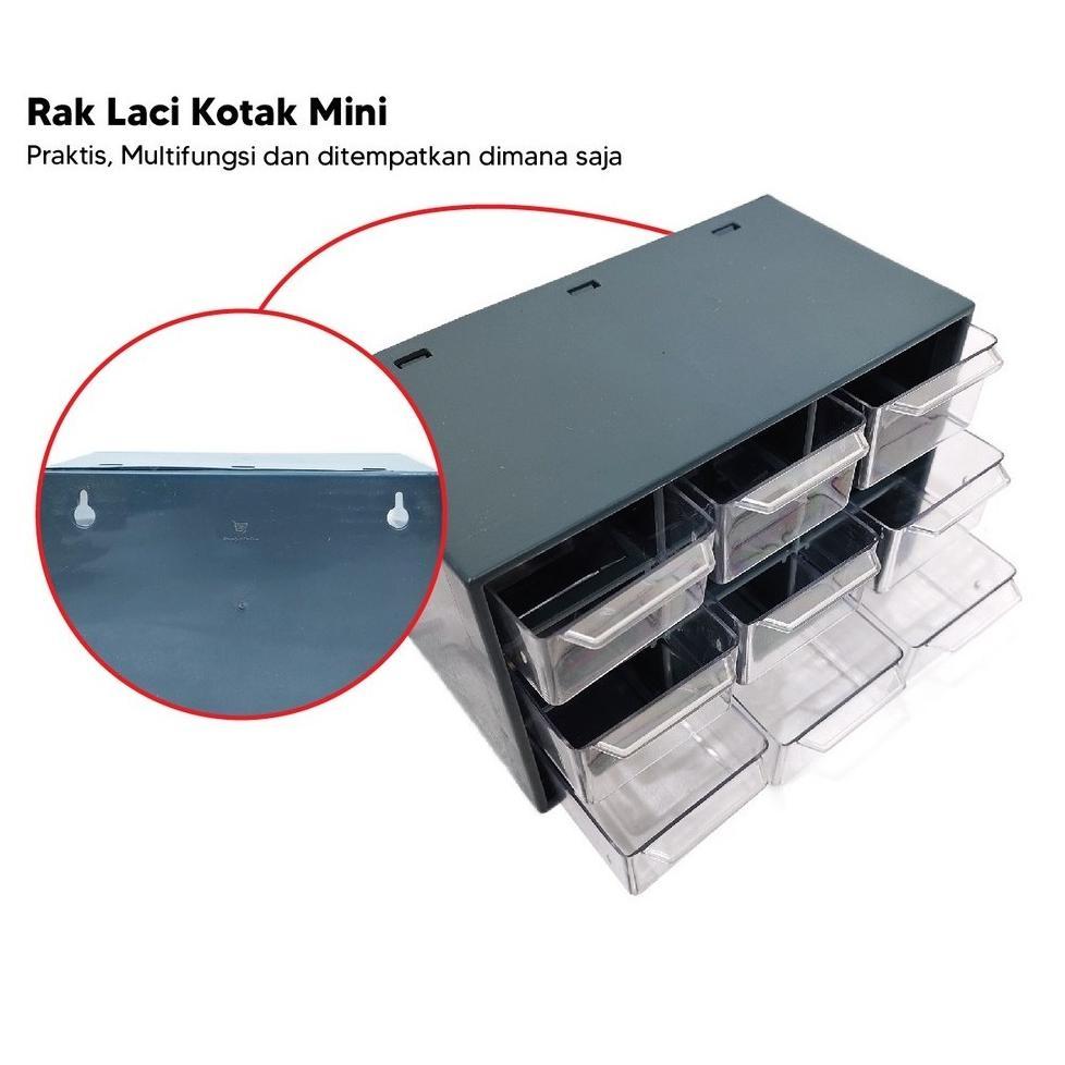 CUCI GUDANG Kotak Serba Guna 9 Sekat / Rak Mini 9 Sekat / Kotak Penyimpanan / Kotak Laci Perhiasan M