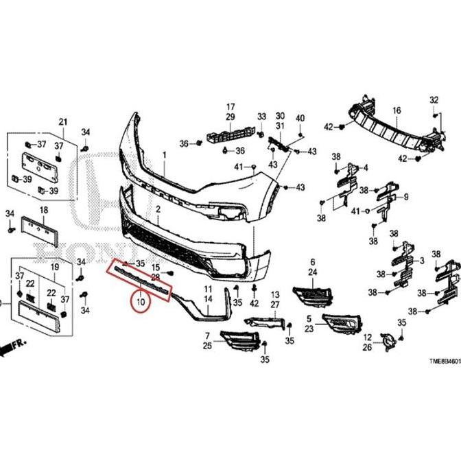 List Chrome Bemper Depan tengah CRV RW turbo facelift tahun 2021-2022