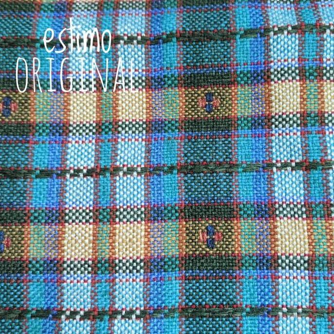 Kain Jok Mobil Bahan Fabric Tartan Kotak Biru cocok untuk mobil 90 an