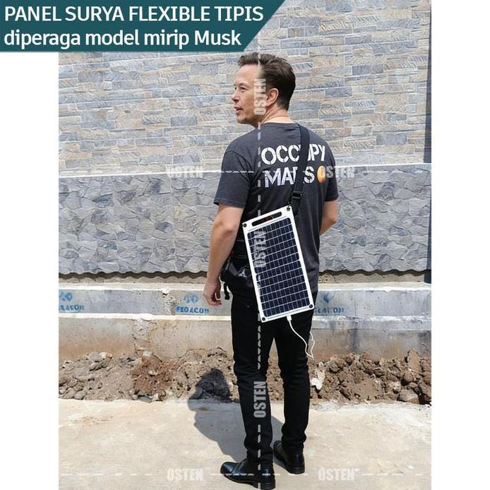 Solar panel monokristalin lentur flexible ringan tipis 10W / HP Charger / cas ponsel tenaga surya ma