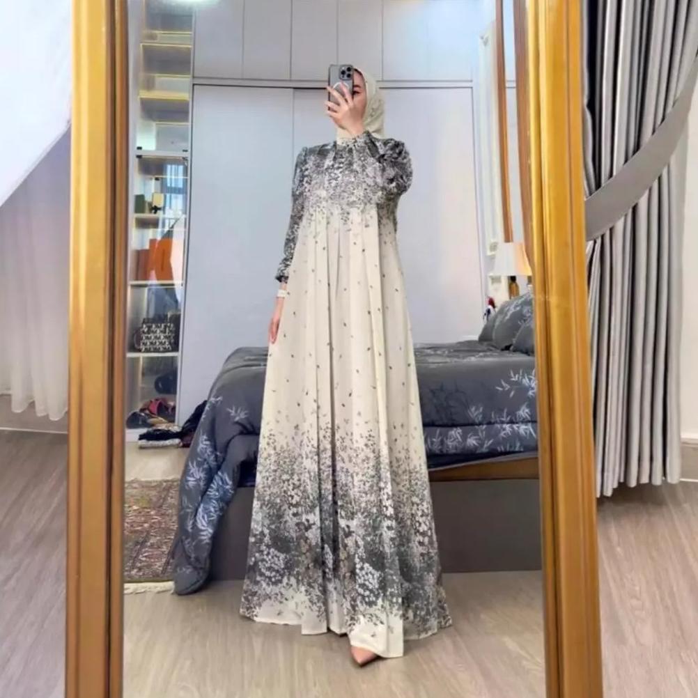 TERLARIS gamis set hijab | gamis motif hijab | dres wanita hijab | gamis hijab murah