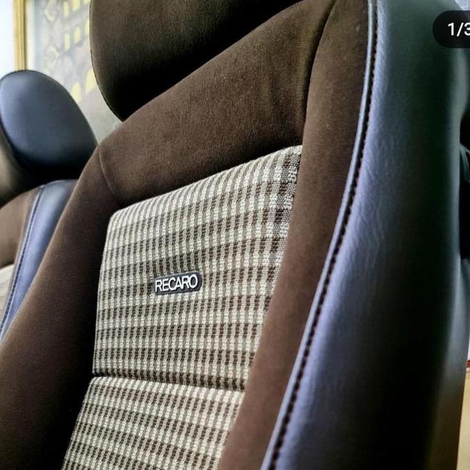 Kain Jok Mobil Tartan coklat muda