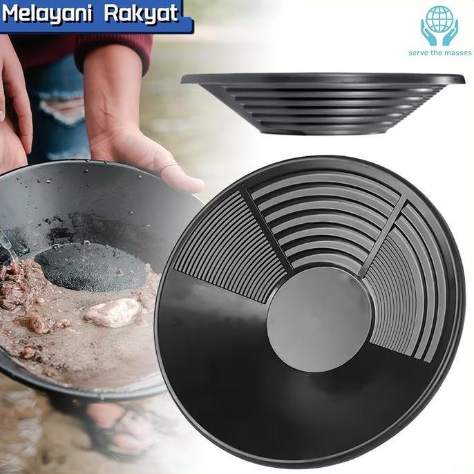 SWASAGARA 35cm Alat Dulang Penambangan Emas Engkol Tangan Panci Emas Saringan Emas