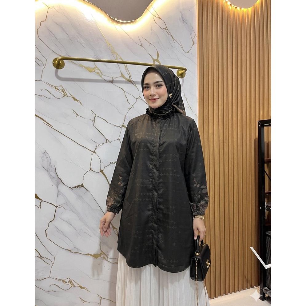 OFFICIAL Aluna Tunik Muslim Wanita/ Atasan Tunik wanita lengan panjang/ Bahan Snowy