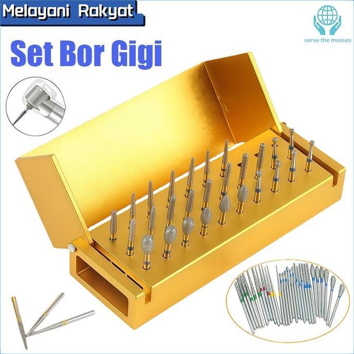 SWASAGARA 30pcs/Set Drill Pengkilap Gigi Bor Gigi Diamond Kecepatan TinggiInstrumen Gigi Aluminium P