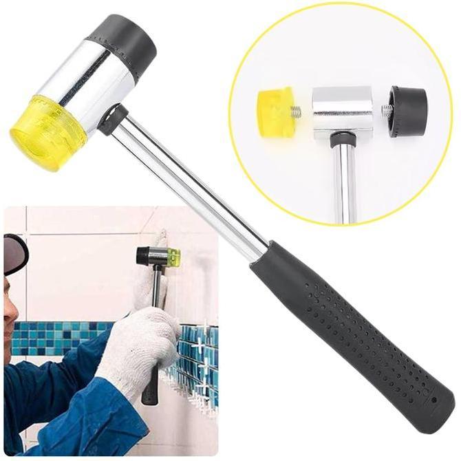 FOWERLEB Palu Karet Plastik 2in1 Mini Rubber Hammer Soft Pasang Lantai Keramik Granit Parket Multifu