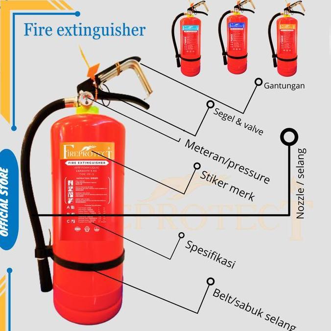 FIRE PROTECT Apar Pemadam Api AF11 Clean Agent 6kg Non-Halon Ramah Lingkungan Cocok untuk Rumah Tang