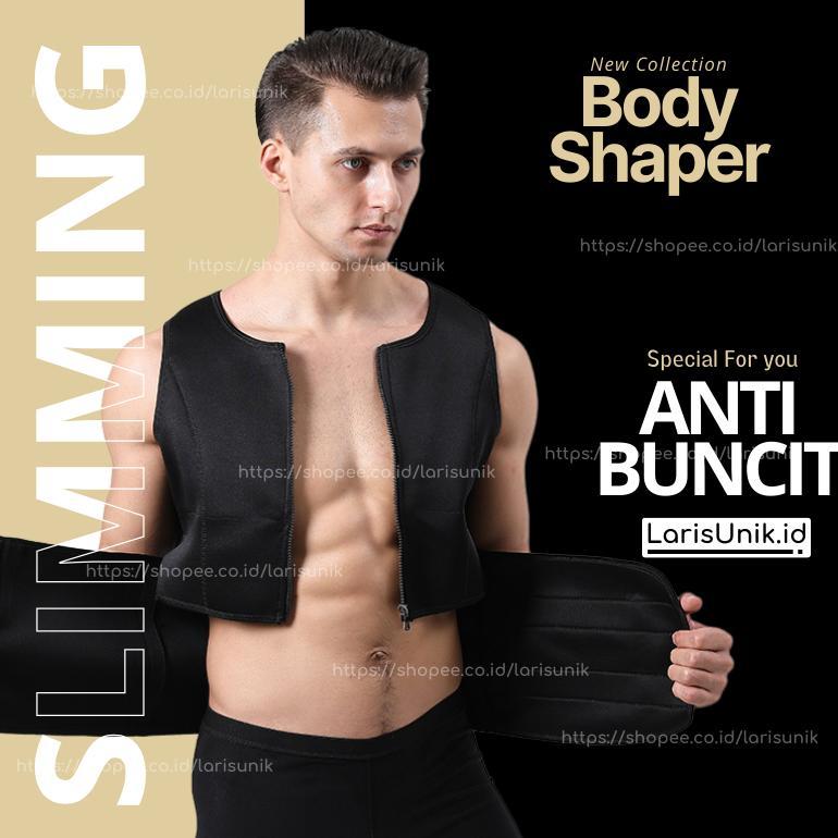 NEW Korset Pelangsing Pembakar Lemak Pengecil Perut Buncit Velcro Pria Premium Pembentuk Badan Pria 
