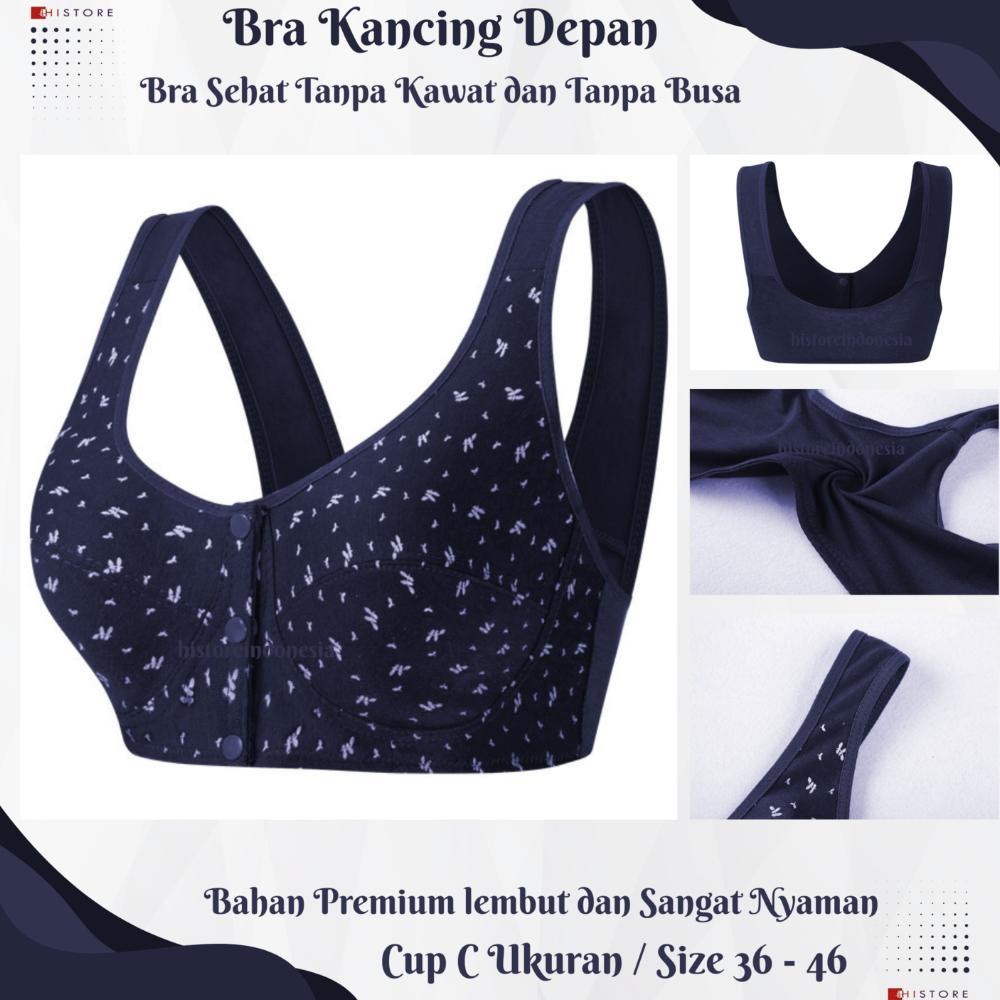 Bra BH Wanita Push Up Kancing Buka Depan Tanpa Busa & Tanpa Kawat  Lembut & Nyaman 2074