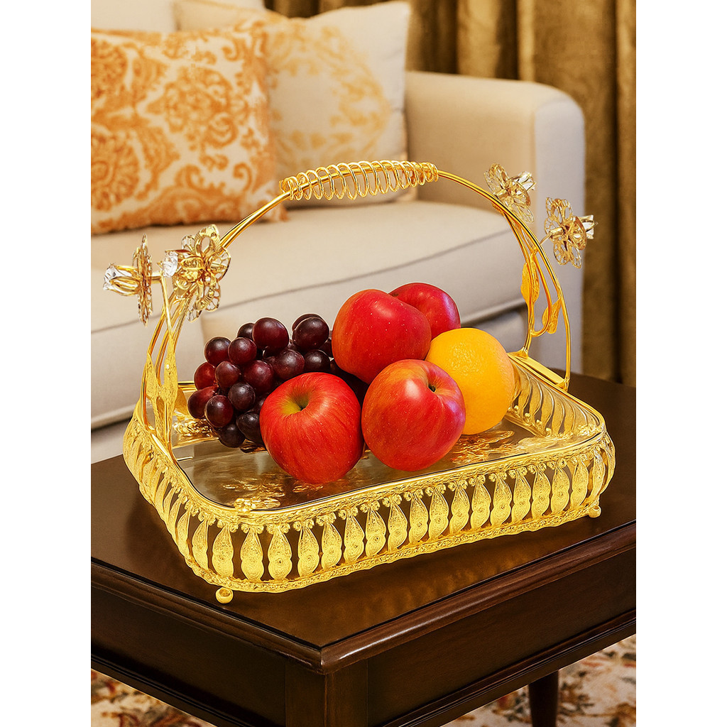 Piring Makan Tebal Kuat/Piring Buah Prasmanan/Piring Buah Kaca/Hiasan Ruang Tamu Aesthetic