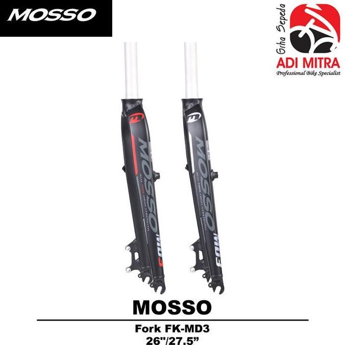 MOSSO MD3 FORK RIGID DISC / V-BRAKE FORK SEPEDA 26 / 27.5 INCH ORIGINAL DAN TERPERCAYA