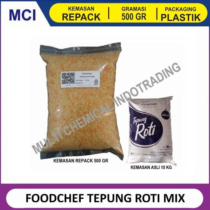 FOODCHEF MIX BREAD CRUMB TEPUNG ROTI CAMPUR HALUS - REPACK 500 GR / TEPUNG PANIR PANKO MIX FOODCHEF