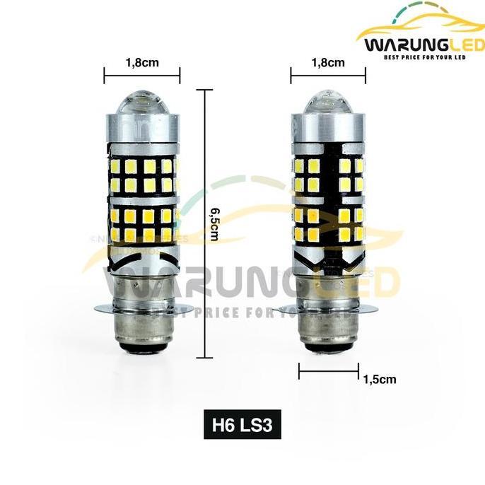 LAMPU LED MOTOR LASER H6 9NINE LUXIMOS LS 3 PUTIH KUNING 12 WATT
