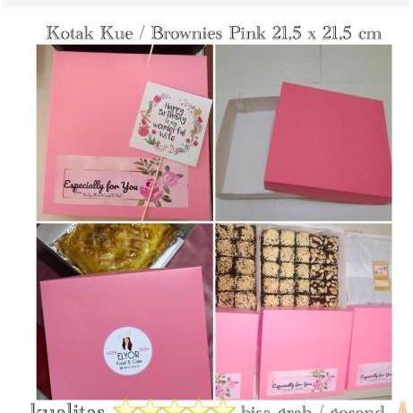 Kotak Kue PINK / Box Dus Kue / Kotak Brownies / Bolu / Cake / Donat