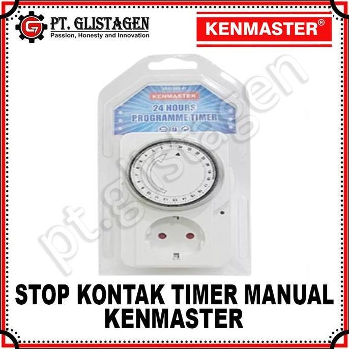 KENMASTER Stop Kontak Timer Listrik Manual Analog 24 Jam Colokan Stop Kontak Timer Manual ORIGINAL K