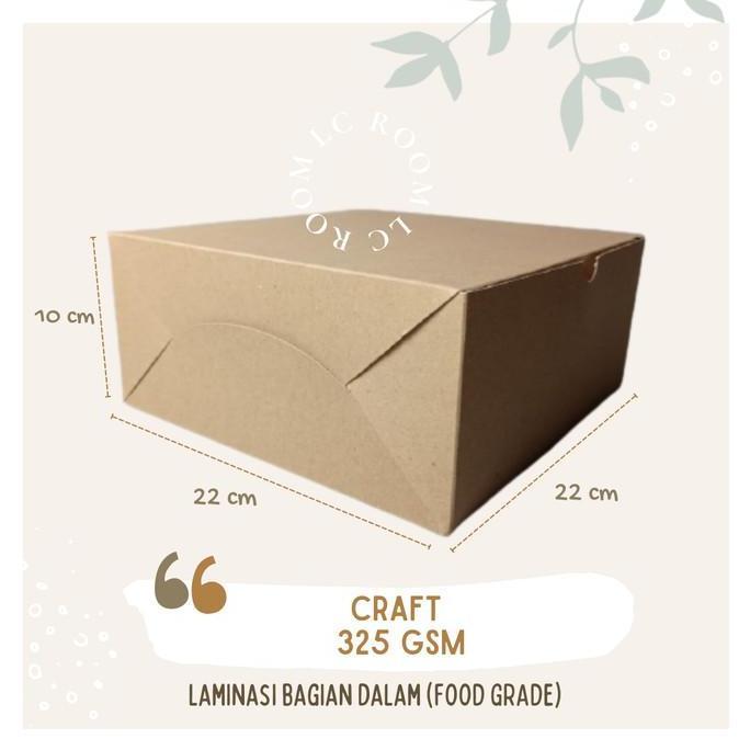Box Kraft Dus Coklat Dos Kotak Kue Roti Kue Roti Tart Cake 22x10cm