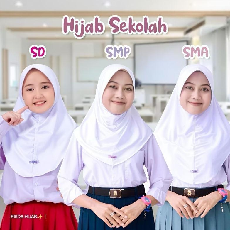 HOT Hijab Anak Sekolah SD SMP SMA Jilbab Sporty Instan Olahraga Kerudung Pinguin Jersey Premium By R