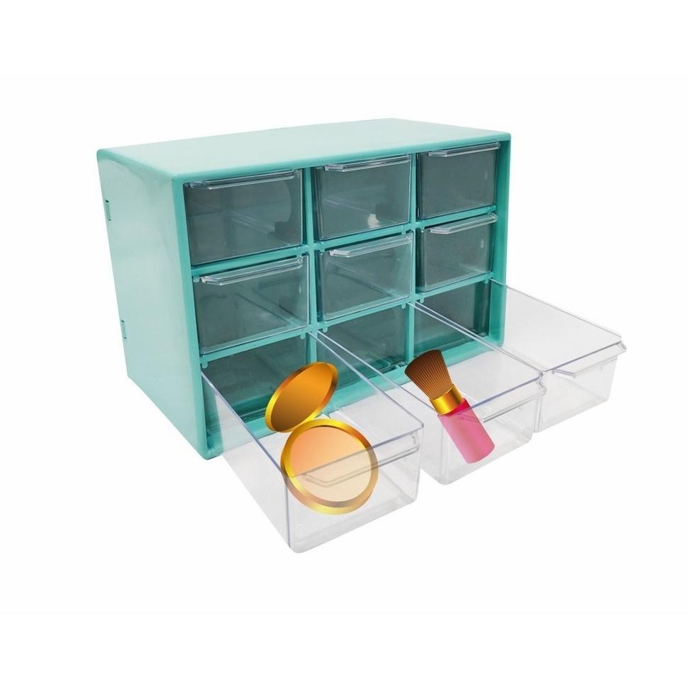 BEST SALE Kotak Serba Guna 9 Sekat / Rak Mini 9 Sekat / Kotak Penyimpanan / Kotak Laci Perhiasan Min