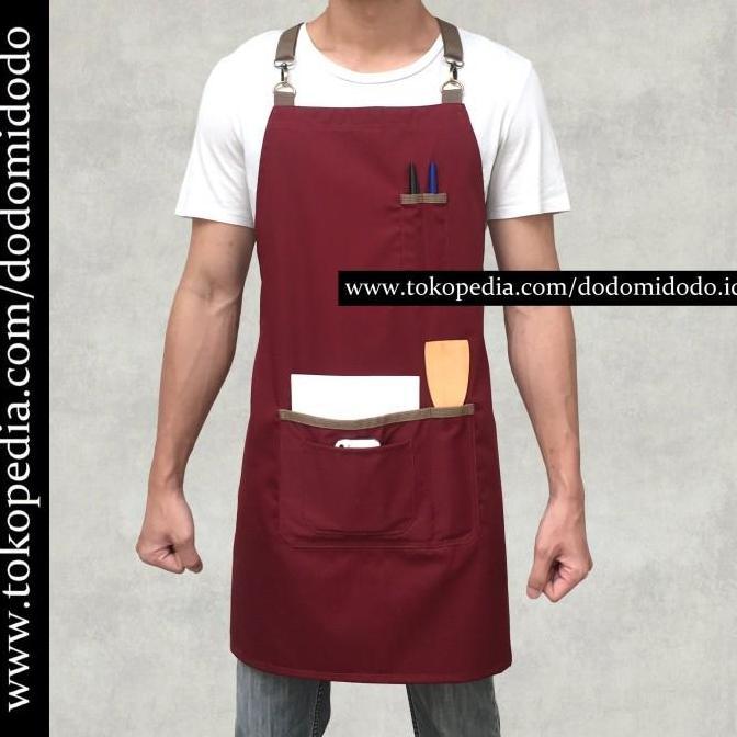 Apron Celemek Barista Cafe Barbershop - Apron Masak - Celemek
