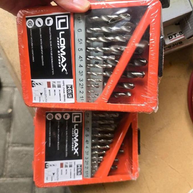 monggo] Mata Bor SET Besi Kayu 19pcs LOMAX / Mata Bor Kayu Besi 19 HSS Drill Bit Set Metal...