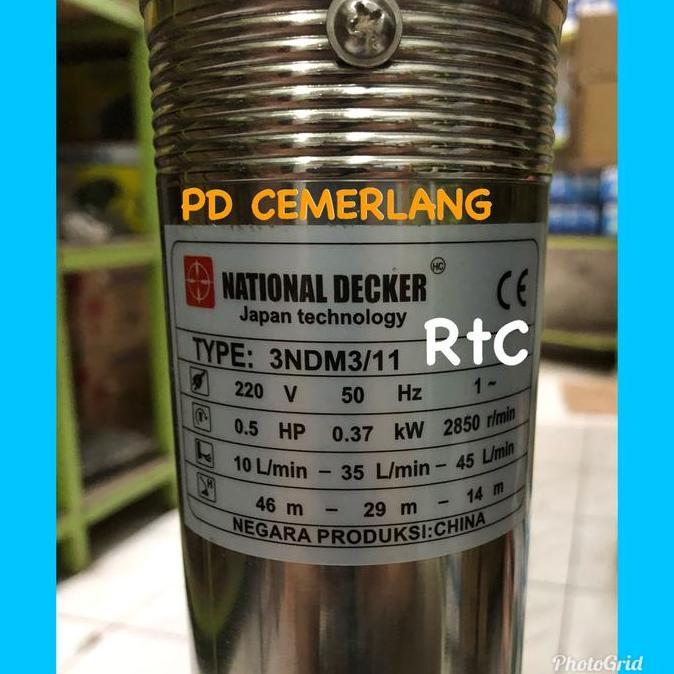 Mesin Satelit Nasional 0.5Hp 3 Inch Komplit Kabel Submersible Pump