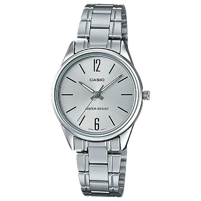 Jam Tangan Wanita Analog Casio Standard LTP-V005D-7BUDF LTPV005 LTP-V005D Silver Dial Stainless Stee