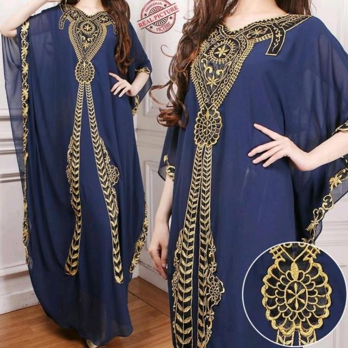 New [Hnfk] Kaftan Wanita Muslim / Kaftan Luna Maya / Gamis Wanita Terbaru / Fashion Muslim / Dress G