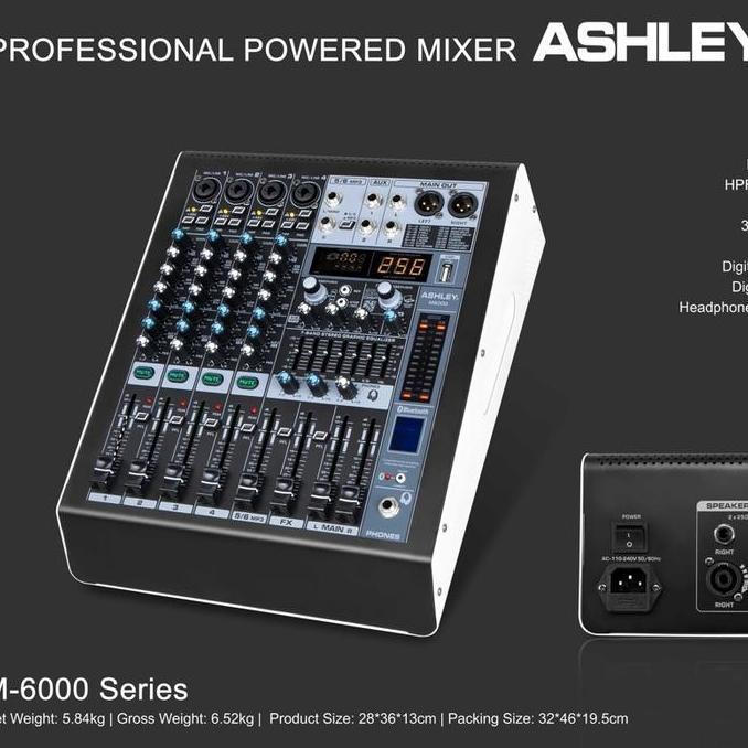 POWER MIXER ASHLEY M6000 M 6000 NEW 8 FEEDER ORIGINAL ASHLEY ORIGINAL DAN TERPERCAYA