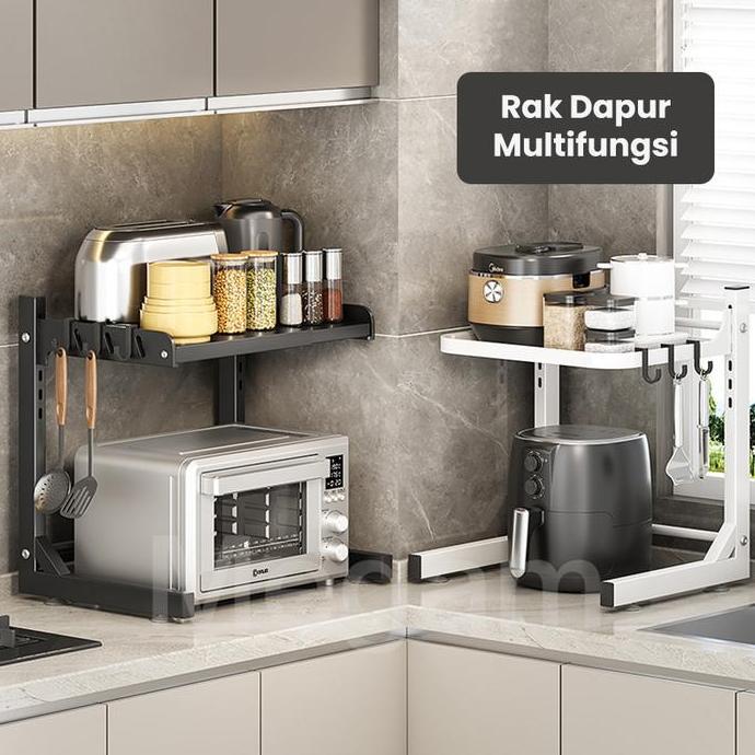 Megam Rak Dapur Multifungsi Rak Oven Microwave  Rak Penyimpanan Bumbu Dan Peralatan Dapur Gantungan 