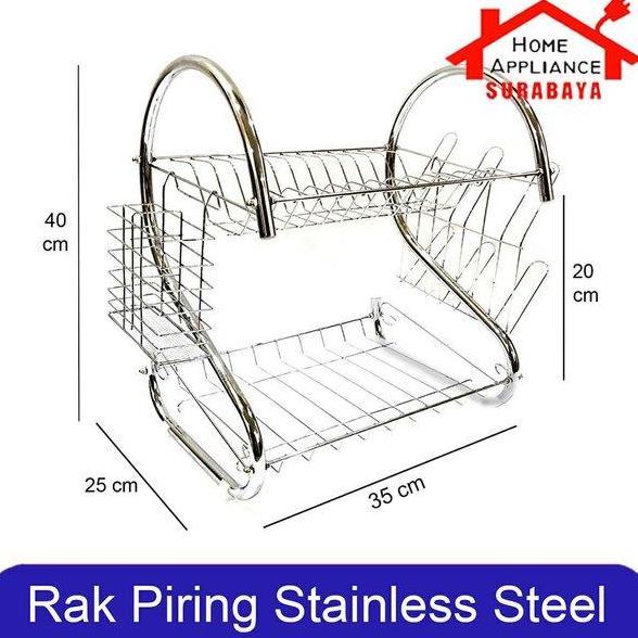 Home Appliance Surabaya Rak Piring Stainless Steel Susun 2 Tingkat Model S2-Tier GSF G 3340 Dengan T