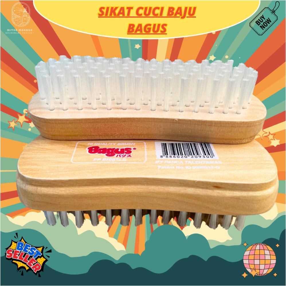 Bagus - Sikat Baju Kayu Merk Bagus Sikat Cuci Pakaian Serbaguna Bulu Lembut Type 930 Terlaris