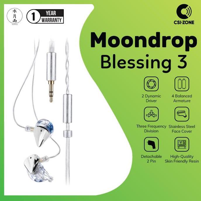 Moondrop Blessing 3 2 DD + 4 BA Hybrid Driver In Ear Monitor Earphone