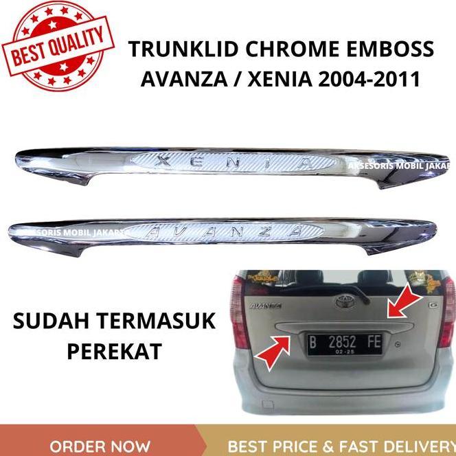 Trunklid Pintu Bagasi Lama 2004 Avanza Xenia - 2011 Chrome Emboss