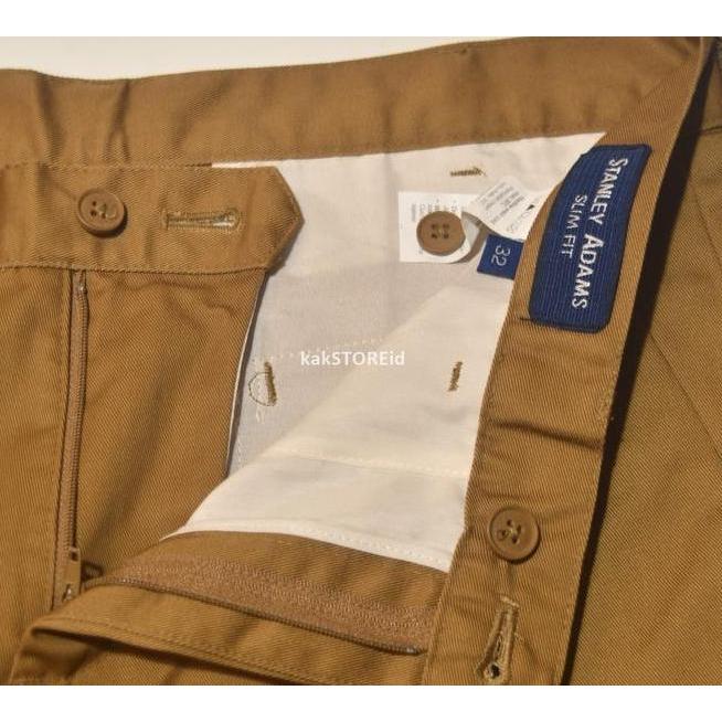 Stanley Adams Celana Stanley Adams Celana Kerja Coklat Formal Pria Slimfit Cksas