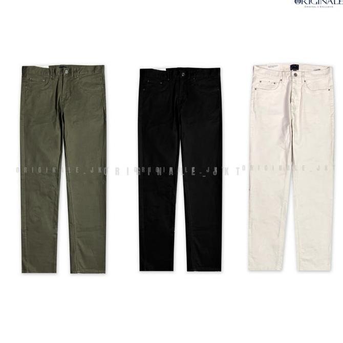 Celana Pria Regular Regular Fit Cotton Twill Trousers By Hm