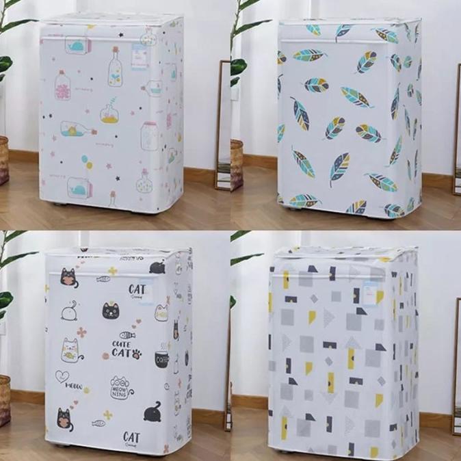 BIG PROMO Kain Mesin Cuci Size Besar 10kg Cover Mesin Cuci 10 kg  Tutup Atas Sarung Kain Pelindung M