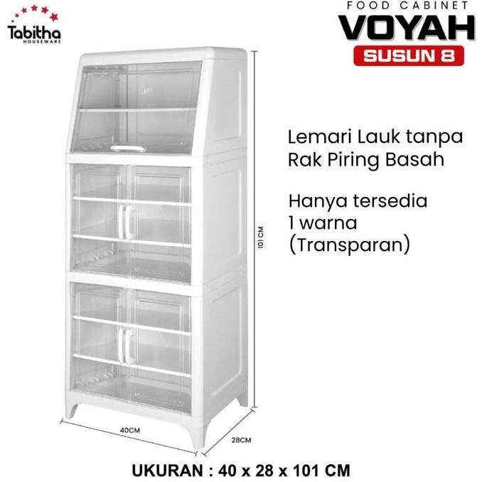 Lemari Tabitha Voyah Food Cabinet Storage Rak Piring Plastik 3 Susun 5 Susun 6 Susun 8 Susun Terlari