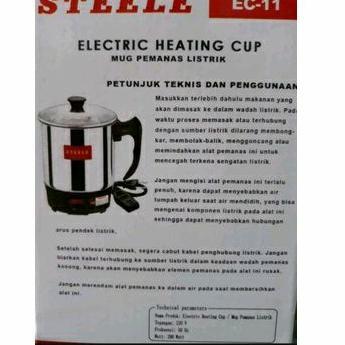 TERBARU Mug Teko Elektrik Elemen Pemanas Air Listrik Stainless Stelee EC-11