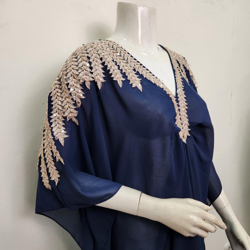 Kaftan Lebaran Sherine Gamis Bordir Ceruti Flowy