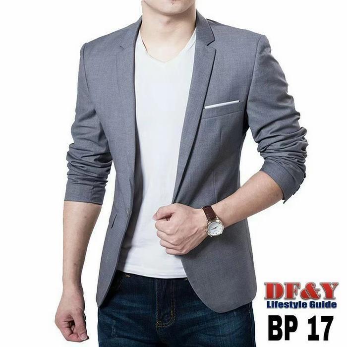 Bisa Cod - Blazer Jas Pria Casual Bahan Semi Wool Slimfit / Jas Blazer Pria Non Formal / Jas Pria Bi