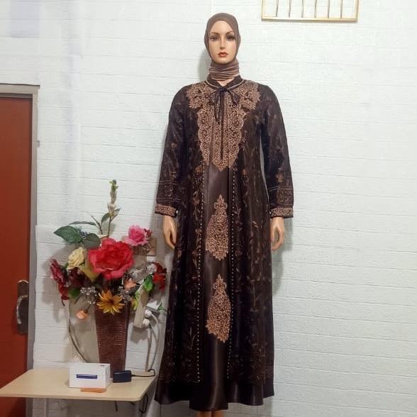 Bisa Cod - Gamis Tile Bordir Full Aldania