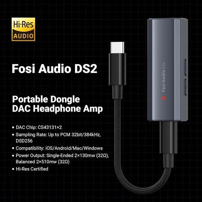 HARGA DISC - Fosi Audio DS2 2024 Dual Cirrus Logic CS43131 USB DAC Headphone Amplifier