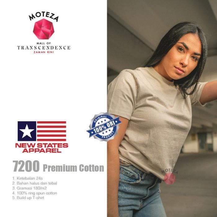 Bisa Cod - Kaos Polos Nsa ( New States Apparel ) 7200 Premium Cotton 24S - Putih & Warna - Size S M 