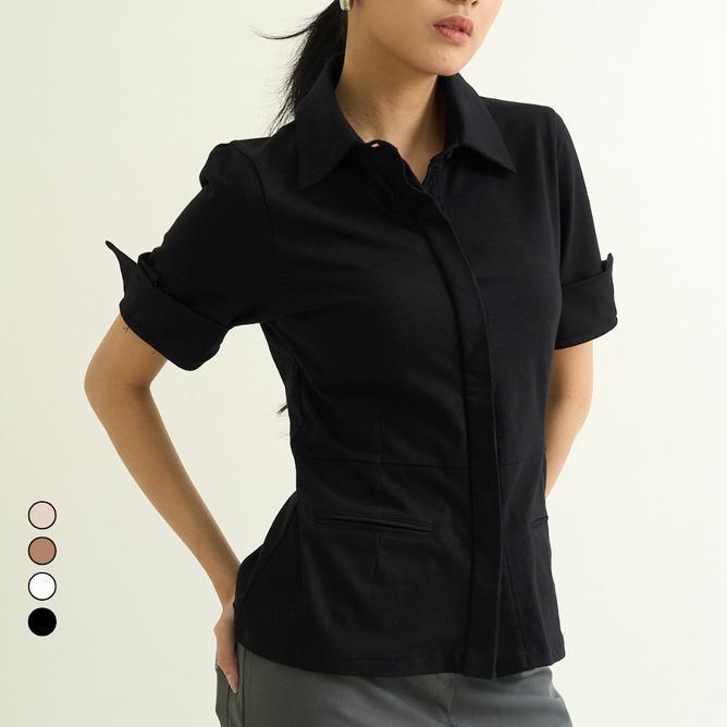 Amygo Store Amygo Store Kara Peplum Slimming Shirt Kemeja Fit