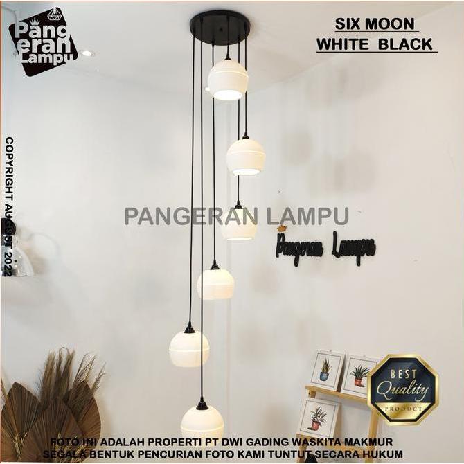 TERMURAH - Lampu Gantung/Lampu Hias/lampu Void 1 set MOON isi 6 White